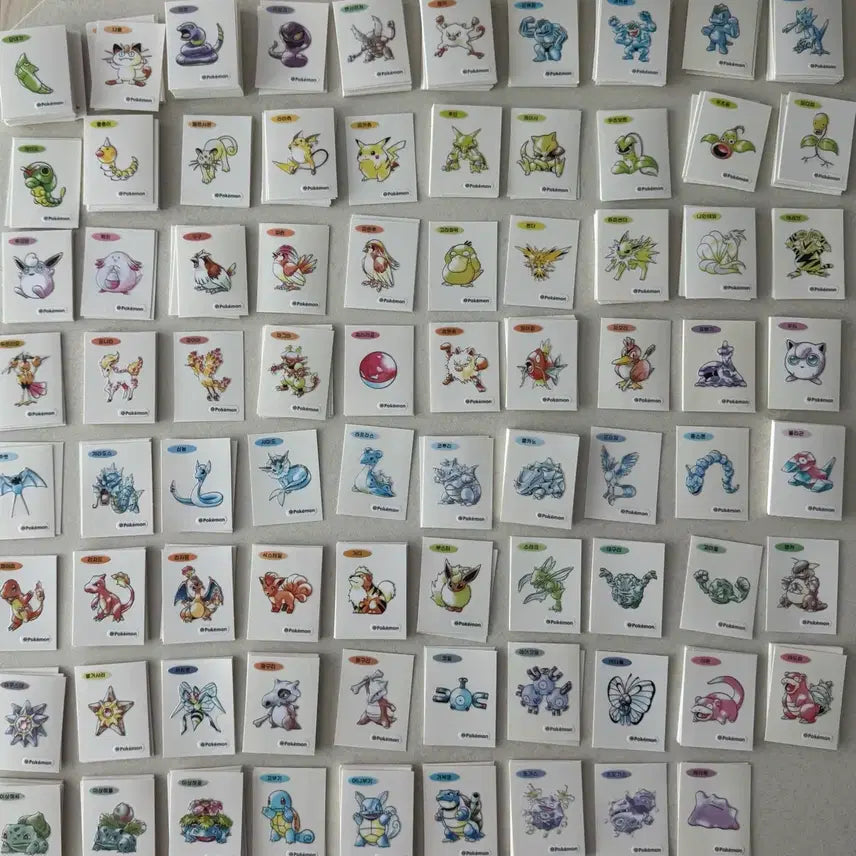 [BUNJANG] Pokemon 30th Anniversary Art Seal Bundle Set (72 Types) / 포켓몬 띠부씰 30주년 아트씰 79종