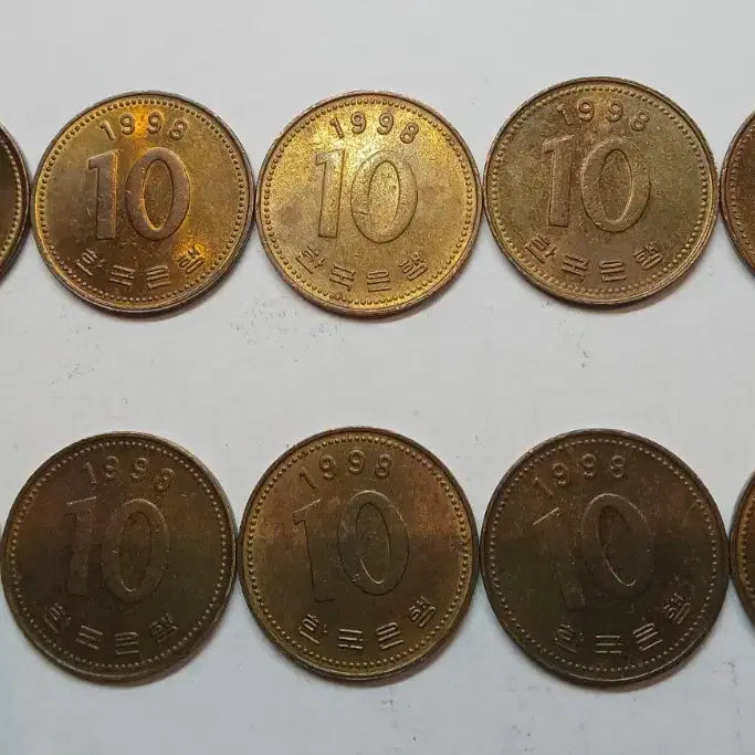 [BUNJANG] 1998 Ten Won Coin Bundle (10 pcs) / 1998년 10원 동전 10개 일괄