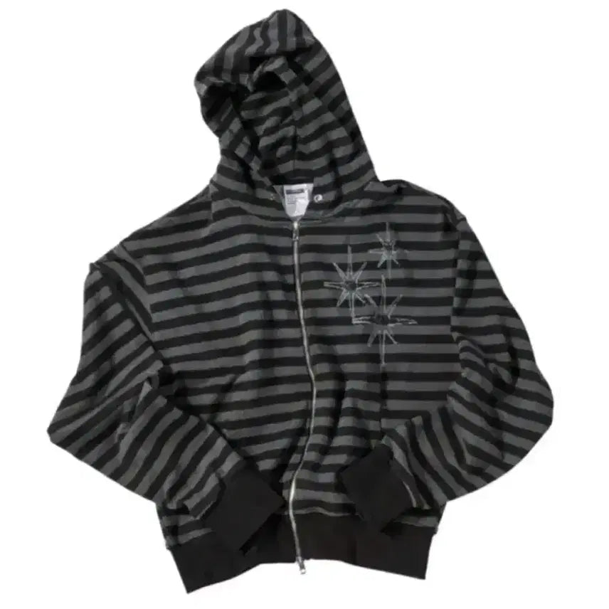 [BUNJANG] UNTITLED SEOUL Striped Hoodie Zip-Up (Size M) / 리쿠 손민수 언타이틀서울 스테리나잇 스트라이프 후드집업 m 사이즈