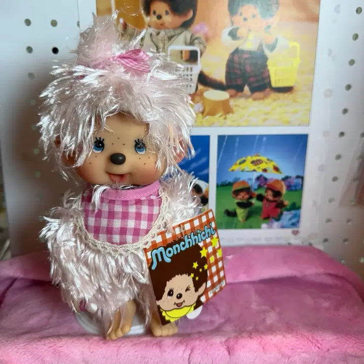 [BUNJANG] Mokomoko Wet Hair Monchhichi Doll New / 모코모코 웻헤어 몬치치 인형 새상품