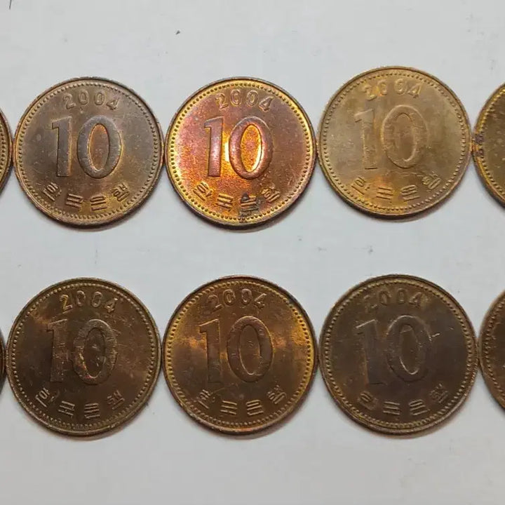 [BUNJANG] 10 x 2004 10 KRW Coins Bundle Set / 2004년 10원 동전 10개 일괄