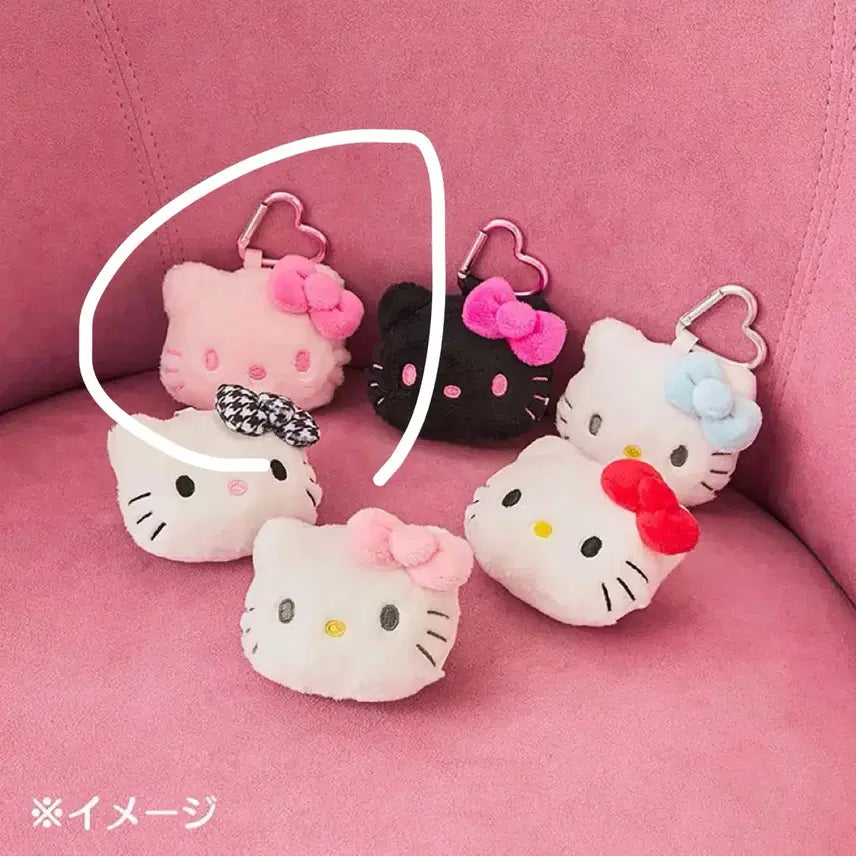 [BUNJANG] Sanrio Hello Kitty Face Mascot Heart Carabiner Pink / (정품)아이러브키티 얼굴 마스코트 하트카라비너 핑크