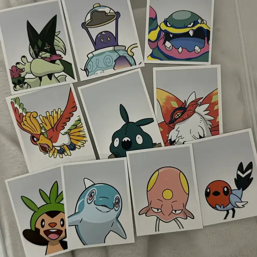[BUNJANG] Pokemon Proof Photo Set (10 pcs) / 포켓몬 포켓몬스터 증명사진 가챠 팝업 일괄 칠색조 깨봉이