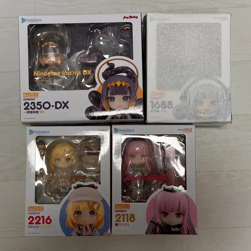 [BUNJANG] Hololive EN Nendoroid Set (Ina, Ame, Gura, Mori) - 4 Figures / 홀로라이브 EN 넨도로이드 4종 (이나, 아메, 구라, 모리)