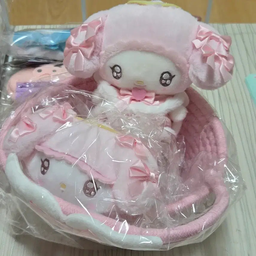 [BUNJANG] Sanrio My Melody Showbie Series Angel &amp; Devil Mascot Rattan Basket Set / 산리오 쇼비도 마이멜로디 시리즈