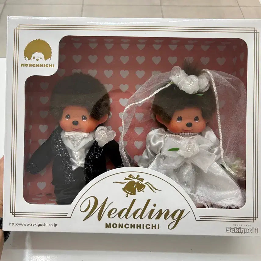 [BUNJANG] Monchhichi Wedding Doll Set New / 몬치치 웨딩 인형 세트 새상품
