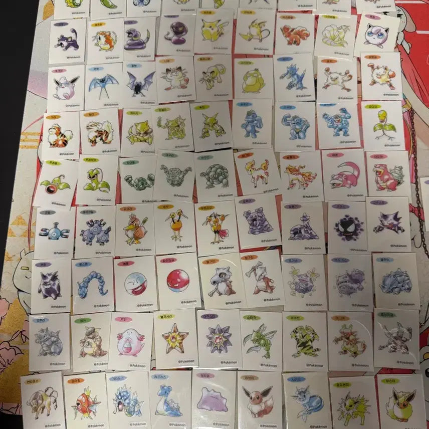[BUNJANG] Pokemon Sticker Art Week Full Set (Unsealed) / 포켓몬 띠부씰 30주년 아트워크 전종 100종 뮤츠 포함