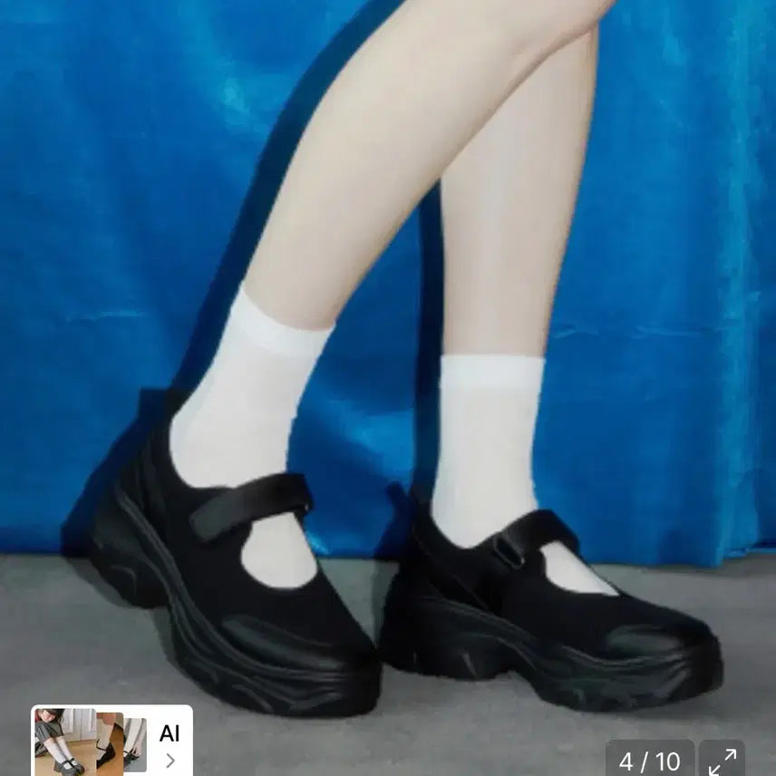 [BUNJANG] Ozzi Romita Platform Velcro Mary Jane Shoes Black / 오찌 로미타 플랫폼 벨크로 메리제인슈즈 블랙