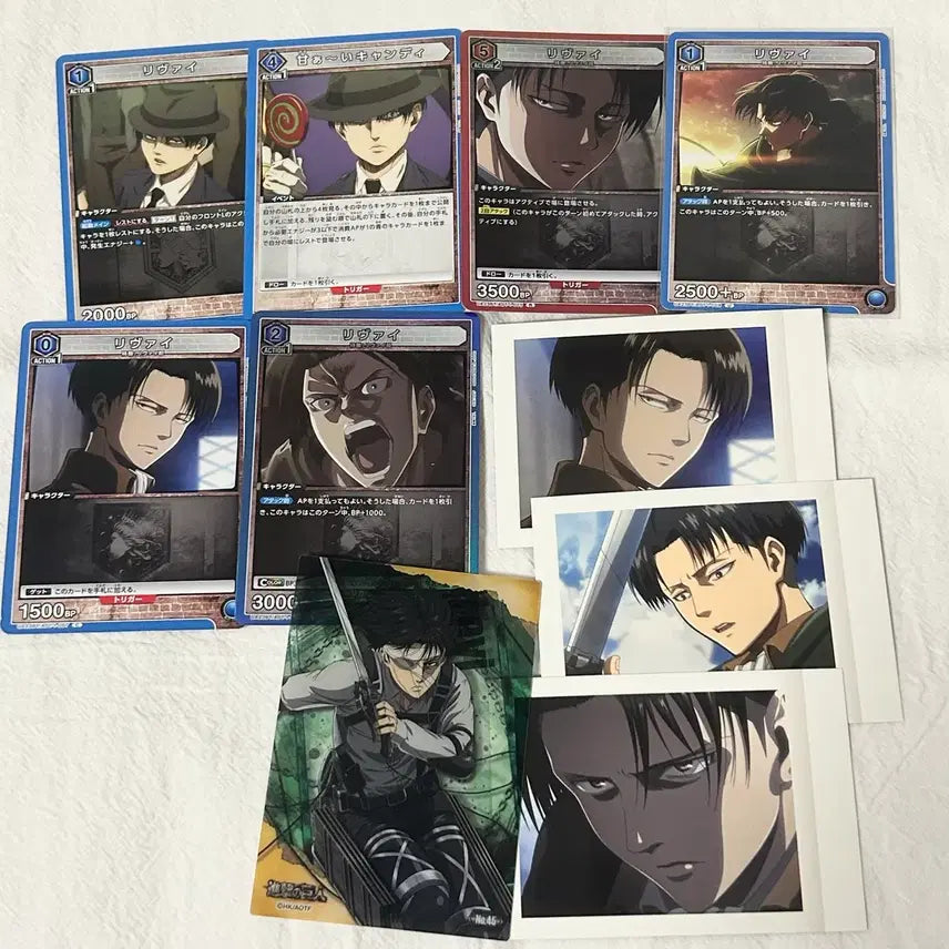 [BUNJANG] Attack on Titan Levi Bundle Set Clear Card / 진격의 거인 리바이 포토 카드 일괄 유니온 아레나 파샤코레 클리어 카드