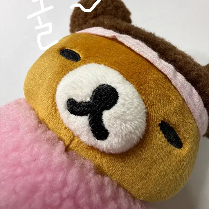 [BUNJANG] Rilakkuma Sleeping Strawberry Scarf Winter Plush Doll / 잠자는 리락쿠마 고전 인형 딸기 목도리 겨울