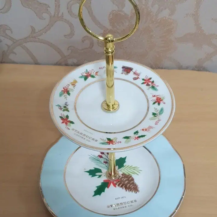 [BUNJANG] Starbucks 2-Tier Dessert Tray Cupcake Stand / 스타벅스 2단 디저트 트레이 컵케이크 스탠드
