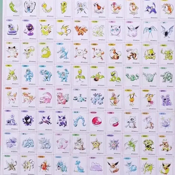 [BUNJANG] Pokemon Sticker Collection 30th Anniversary Artwork (99 Types) / 포켓몬 띠부씰 신상 99종 판매 아트워크 30주년