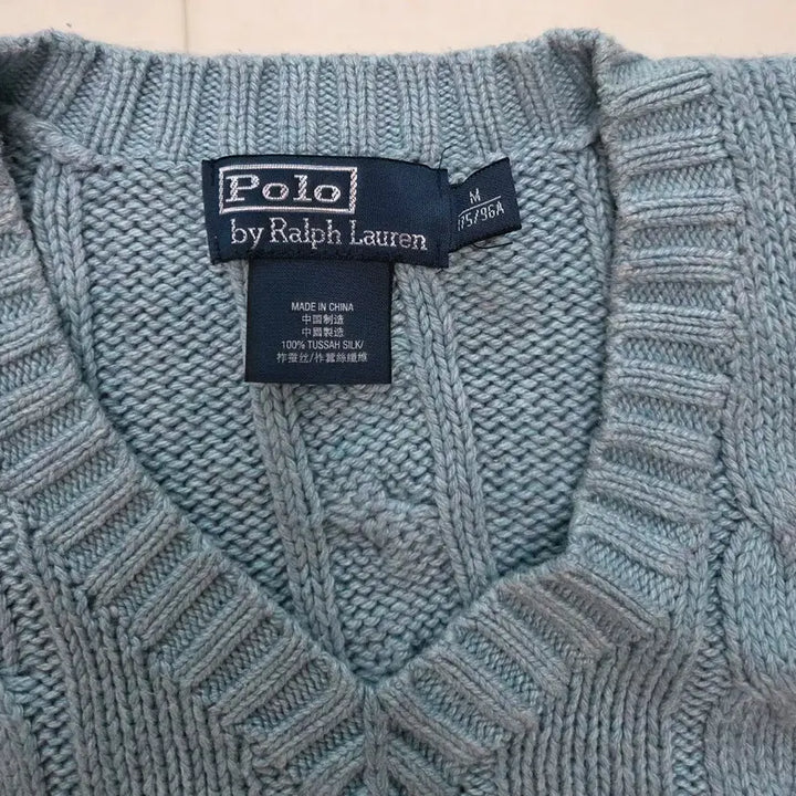 [BUNJANG] Polo Ralph Lauren Cable Knit V-Neck Sweater (M) / 폴로 꽈배기 니트 브이넥 M사이즈