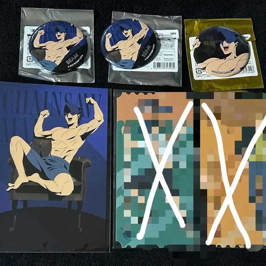 [BUNJANG] Chainsaw Man Cafe Reze Arc Denji Beam 1st Gen Can Badge Ticket POB Bundle Set / 체인소맨 카페 레제편 빔 덴지 캔뱃지 티켓 특전 등 일괄