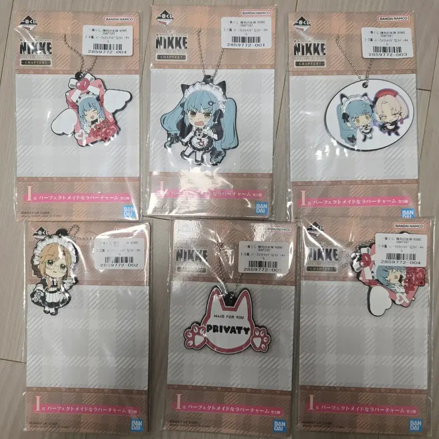 [BUNJANG] Niche Chapter 7 Character Rubber Charm Set (Sealed) / (미개봉 새상품) 니케 챕터7 I상 러버 참 전5종 +@