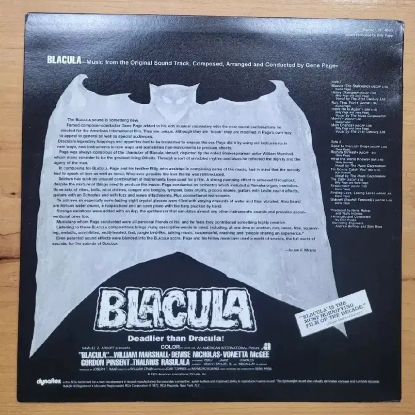 [BUNJANG] Dracula Original Soundtrack LP (Vintage Pressing - No Barcode) / 브라큘라 O.S.T 엘피 (바코드 없는 옛날 엘피)