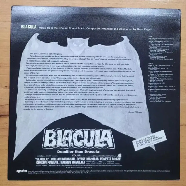 [BUNJANG] Dracula Original Soundtrack LP (Vintage Pressing - No Barcode) / 브라큘라 O.S.T 엘피 (바코드 없는 옛날 엘피)