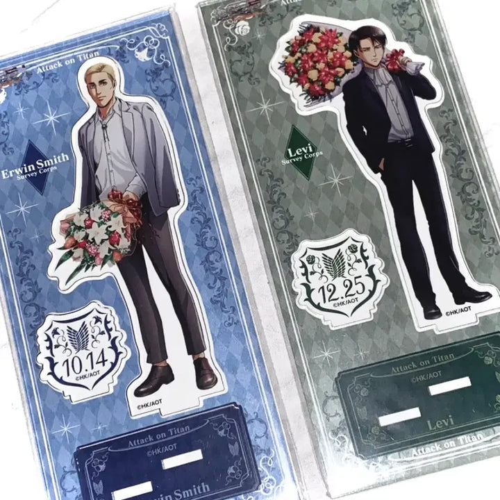 [BUNJANG] Attack on Titan Levi Erwin Birthday Acrylic Stand / 진격거 리바이 엘빈 생일 아크릴