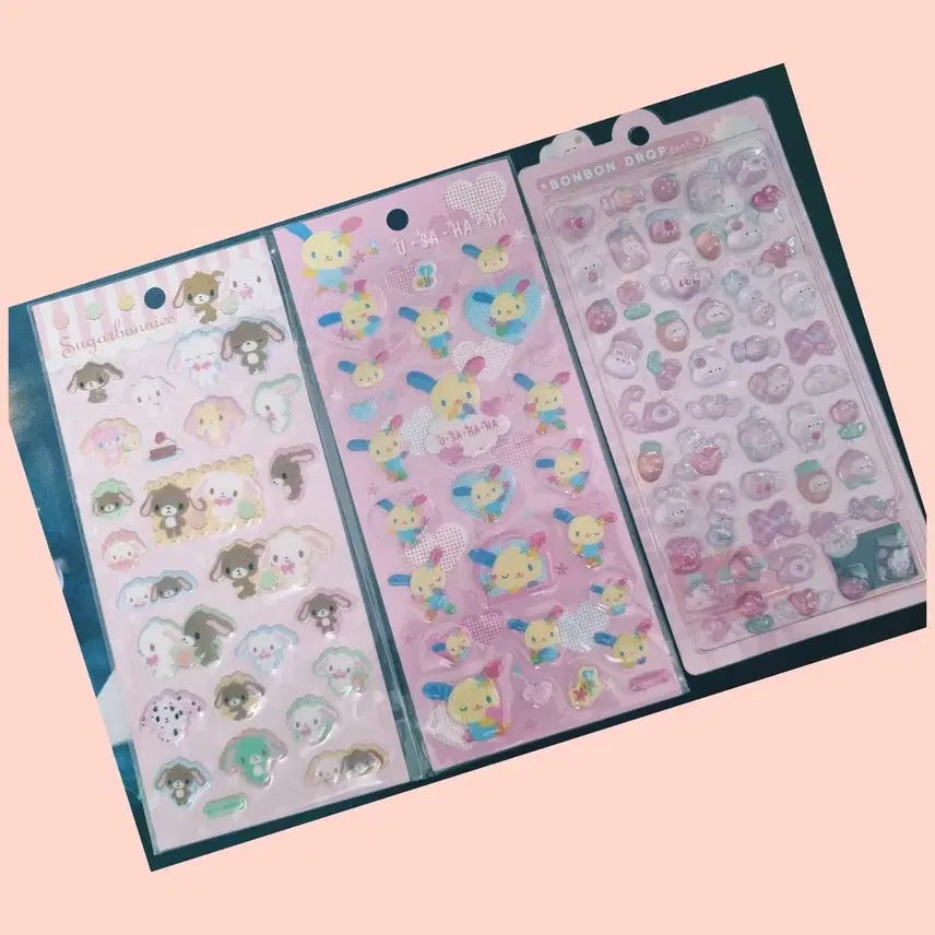 [BUNJANG] Sanrio Usahana Sugarbunnies Sticker Bundle Set / 일괄가격)  산리오 추억의 헤이세이 우사하나 슈가바니즈 스티커 일괄
