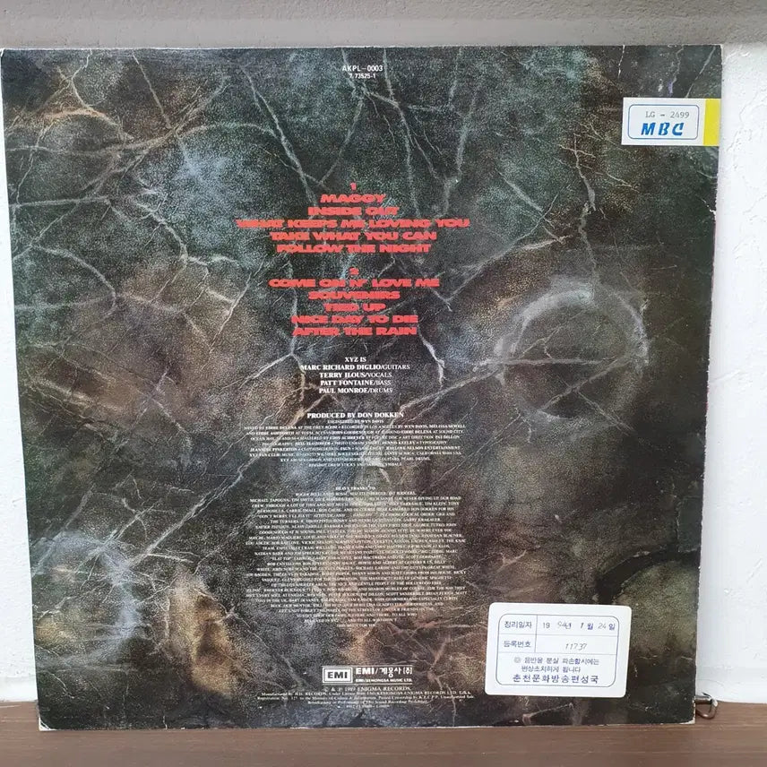 [BUNJANG] XYZ 1989 LP / XYZ LP 1989 라이센스