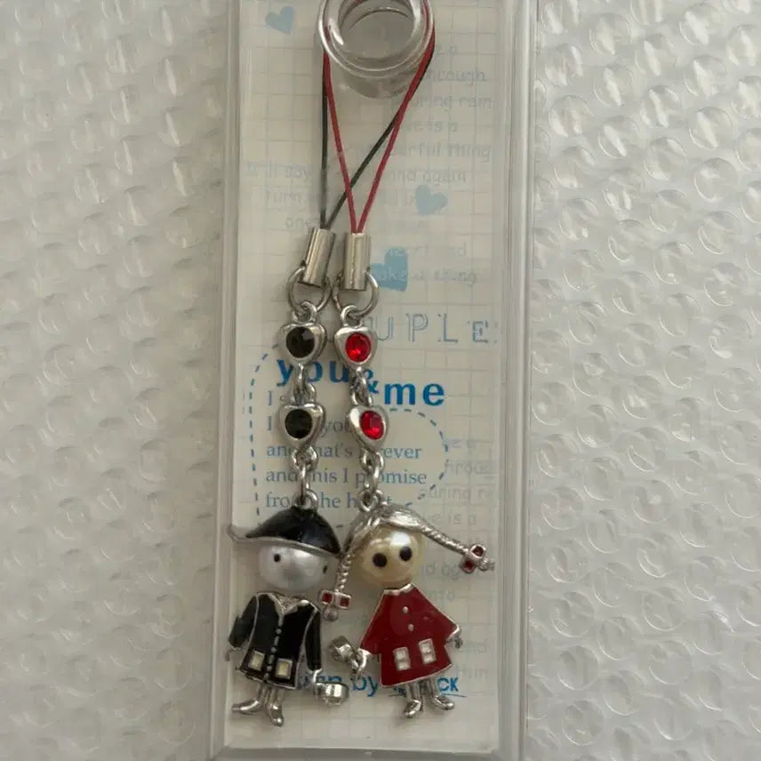 [BUNJANG] Vintage Couple Phone Strap Charm / 고전문구 커플 폰줄 키링