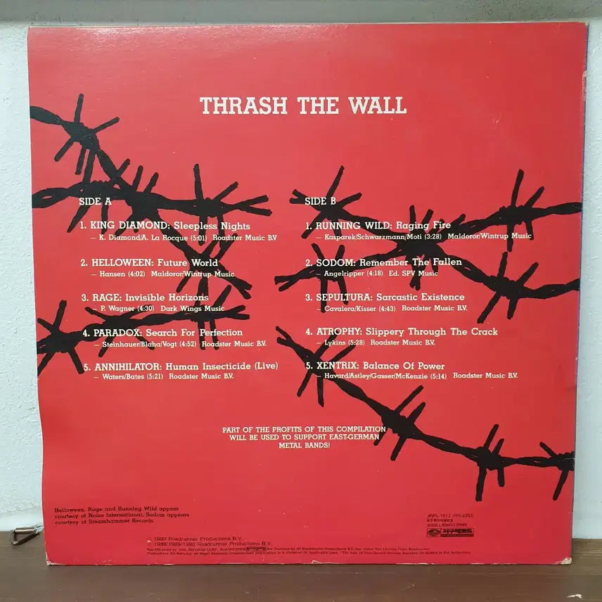[BUNJANG] THRASH THE WALL LP 1990 Earth Records Compilation Album / THRASH THE WALL LP 1990 지구레코드   컴필레이션 앨범