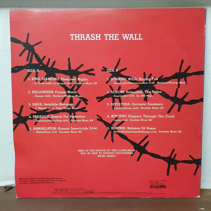 [BUNJANG] THRASH THE WALL LP 1990 Earth Records Compilation Album / THRASH THE WALL LP 1990 지구레코드   컴필레이션 앨범