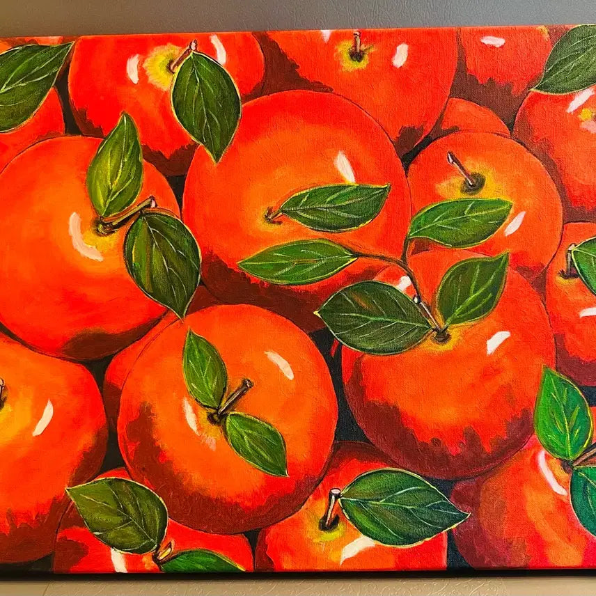 [BUNJANG] Vibrant Red Apples Canvas Painting (Size 10) / 싱싱한홍사과(캔버스)