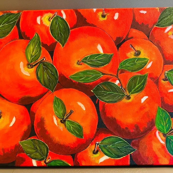 [BUNJANG] Vibrant Red Apples Canvas Painting (Size 10) / 싱싱한홍사과(캔버스)