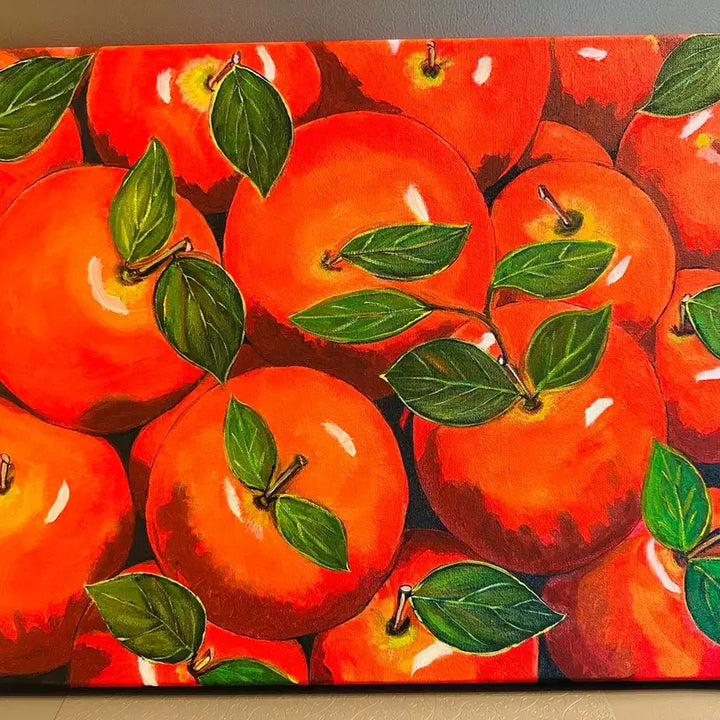 [BUNJANG] Vibrant Red Apples Canvas Painting (Size 10) / 싱싱한홍사과(캔버스)