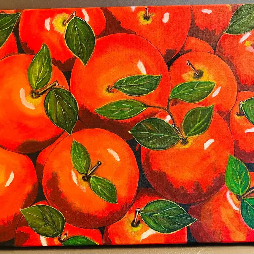 [BUNJANG] Vibrant Red Apples Canvas Painting (Size 10) / 싱싱한홍사과(캔버스)