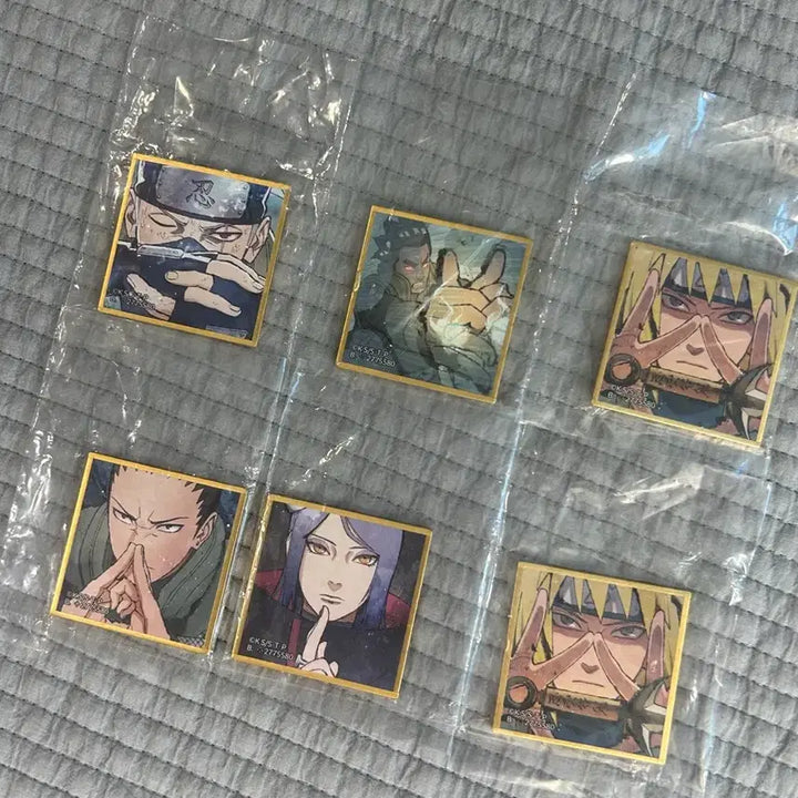 [BUNJANG] Naruto Shikishi Art Board Bundle Set / 일괄) 나루토 색지 가챠 카카시, 가이, 미나토, 코난, 시카마루