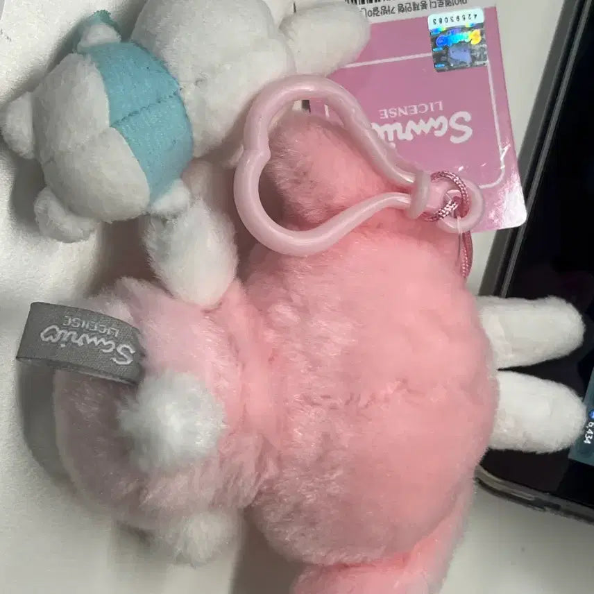 [BUNJANG] My Melody Plush Keychain with Rabbit Charm / 새상품) 마이멜로디 인형 키링