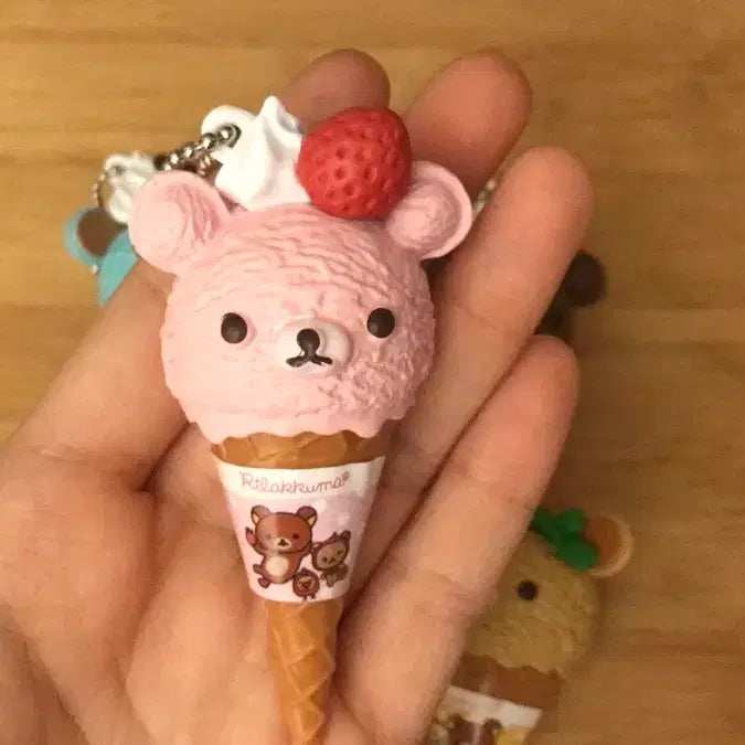 [BUNJANG] Rilakkuma &amp; Korilakkuma Ice Cream Figure Keychain Set / (세트)일본고전풍 리락쿠마 아이스크림 피규어 키링 인형 키티 코리락