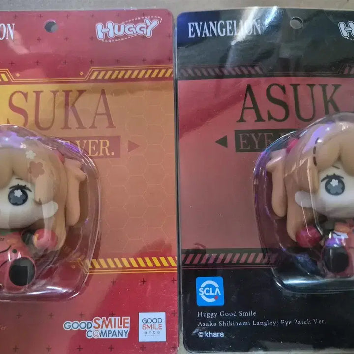 [BUNJANG] Good Smile Company Evangelion Asuka Langley Huggy Figure Set (Plugsuit Ver. &amp; Eyepatch Ver.) / 에반게리온 아스카 허기 굿 스마일 2종 일괄