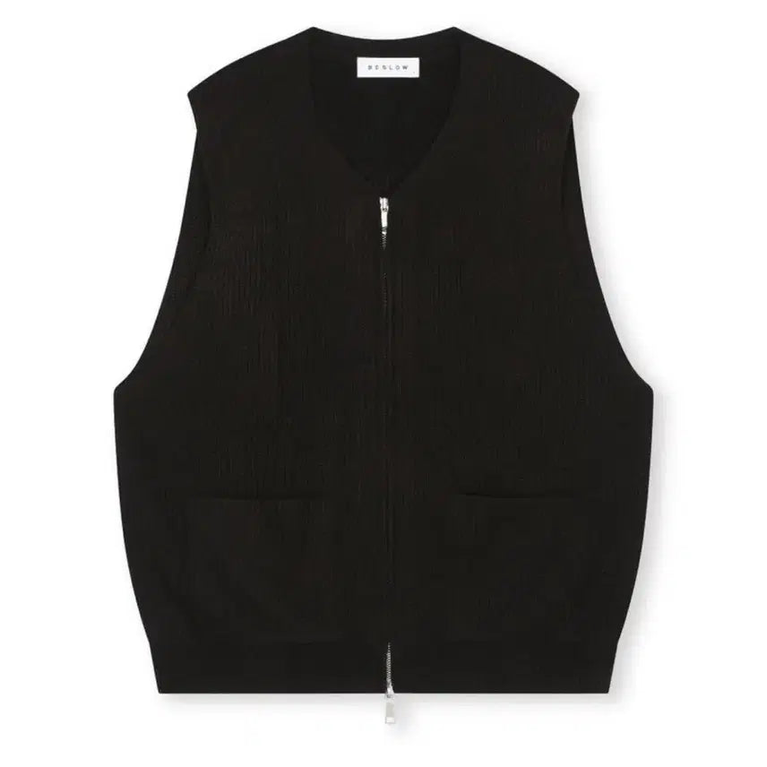 [BUNJANG] Beslow Zip-up Knit Vest XL / 비슬로우 블랙 집업 니트 베스트 xl 팝니다