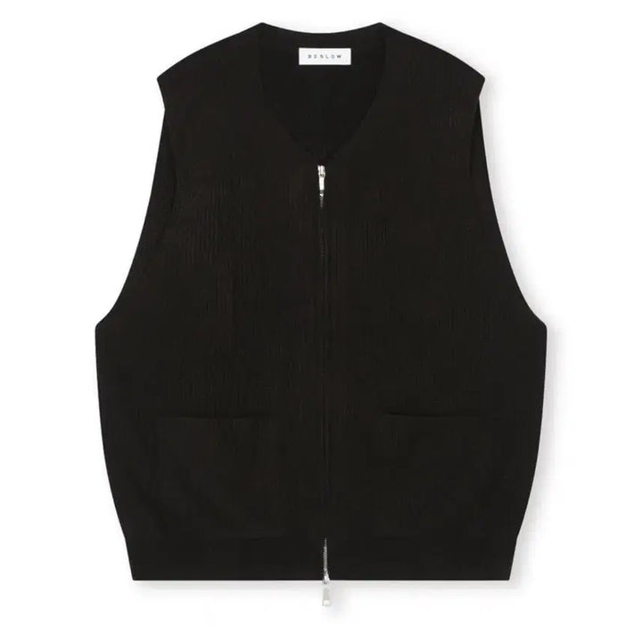 [BUNJANG] Beslow Zip-up Knit Vest XL / 비슬로우 블랙 집업 니트 베스트 xl 팝니다
