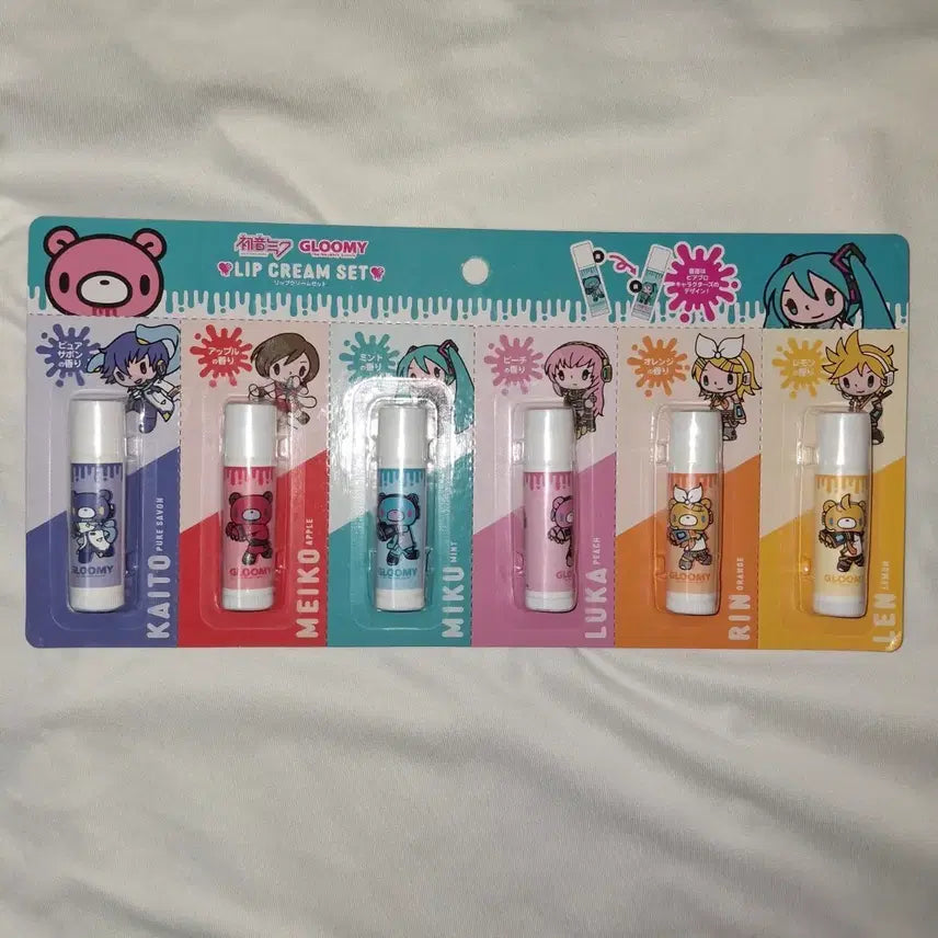 [BUNJANG] Hatsune Miku Vocaloid Gloomy Bear Collaboration Lip Balm Set / 하츠네 미쿠 보컬로이드 글루미베어 콜라보 립밤 세트