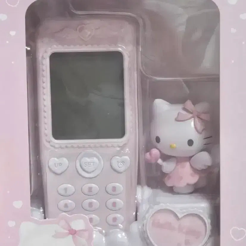 [BUNJANG] Yumemiru Hello Kitty Angel Desk Clock Alarm / 유메미루 키티 핸드폰 휴대폰 폰탁상시계 알람 엔젤 천사