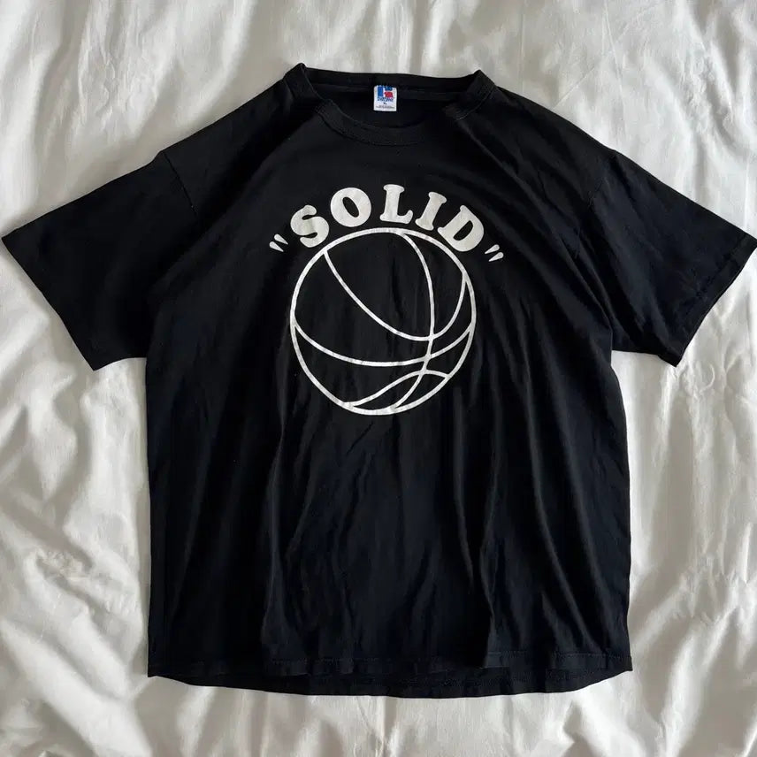 [BUNJANG] 90s USA Russell Athletic SOLID Basketball Graphic T-Shirt / 90s USA 빈티지 러셀 SOLID 티셔츠