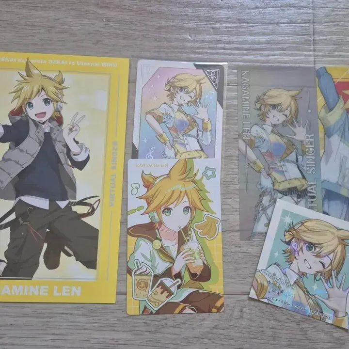 [BUNJANG] Kagamine Len Greeting Card Bookmark Sticker Bundle Set / 프세카 프로세카 카가미네 렌 엽서 그리팅카드 이픽카드 책갈피 스티커 양도