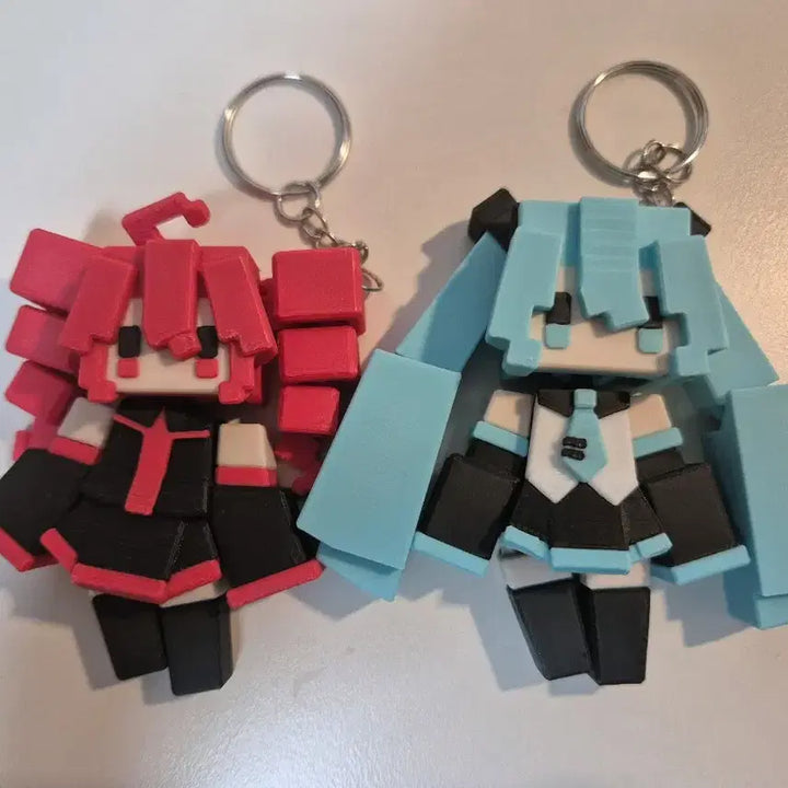 [BUNJANG] Vocaloid Kasane Teto &amp; Hatsune Miku Keychain Figures Set / 보컬로이드 카사네 테토 하츠네 미쿠 피규어 판매