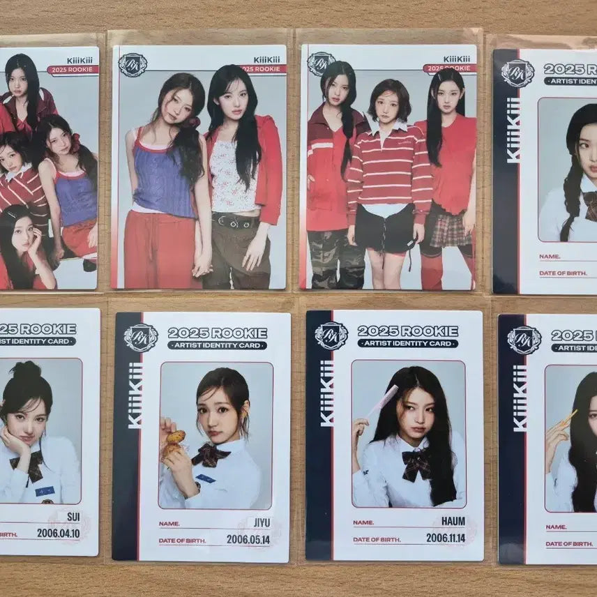 [BUNJANG] Tereca K-Pop Rookie Kiki Student ID Photocard Set (8 Cards) / 2025 테레카 KPOP 루키 키키 학생증 포토카드 등 8장랏 판매