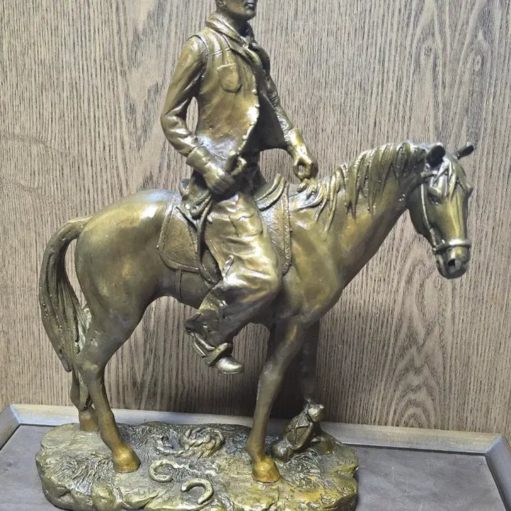 [BUNJANG] Bronze Cowboy and Horse Statue Ornament / 카우보이 말 동상 청동 장식품