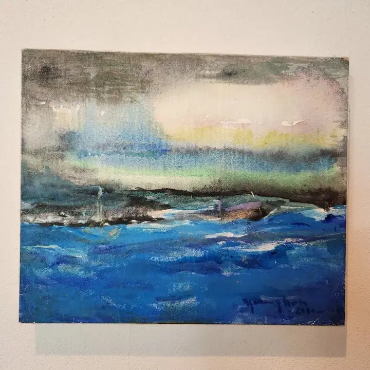 [BUNJANG] Jeong Young-hee "Deep Sea Narrative" 2010 Vintage Seascape Oil Painting / [정영희 작가] 깊은 바다의 서사, 2010년작 빈티지 해경 유화