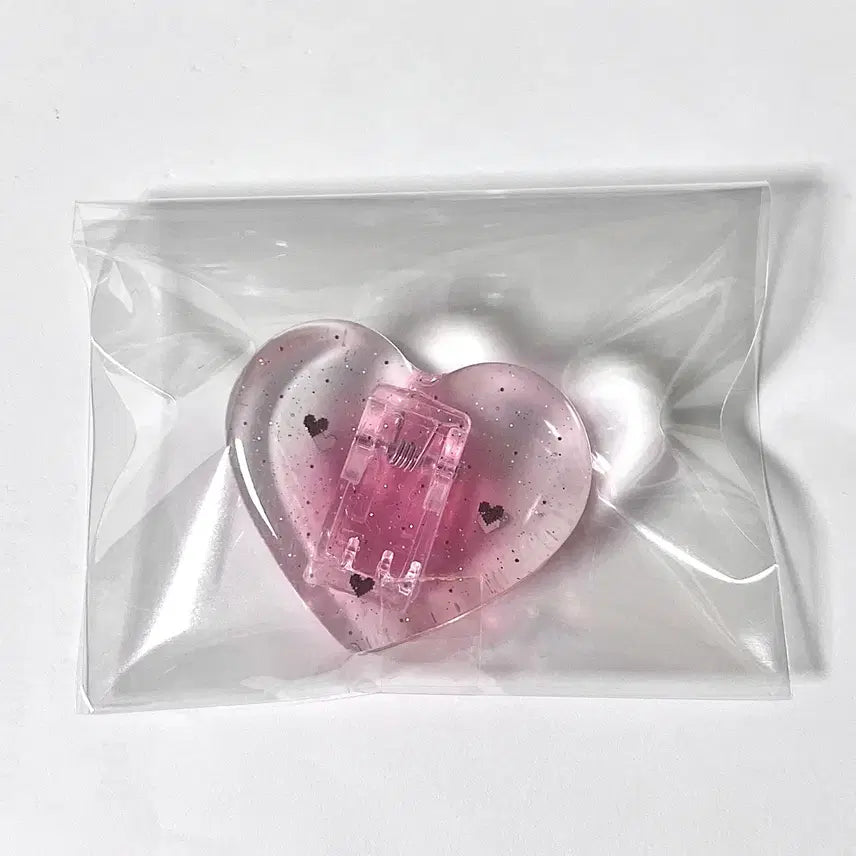 [BUNJANG] Haefl Shop Heart Transparent Pearl Acrylic Clip / 해플샵 하트 투명 펄 아크릴 집게