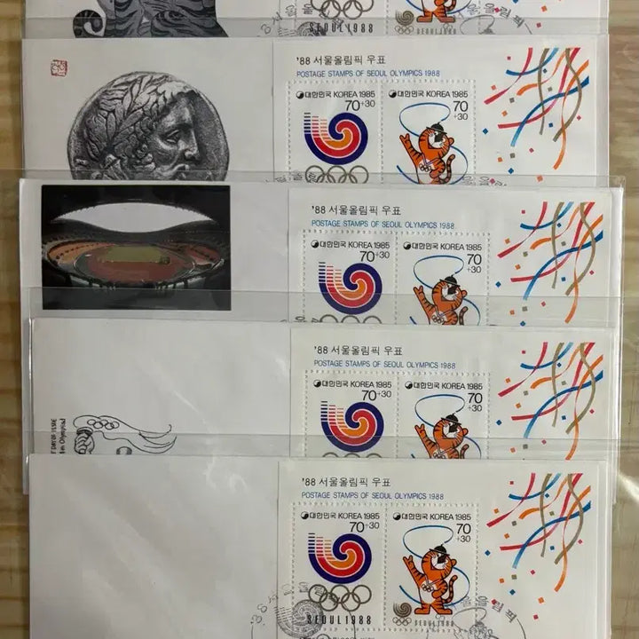 [BUNJANG] 1988 Seoul Olympics 1st Day Cover / 88서울올림픽1집, 시트, 까세4종백봉1종, 5종, 초일봉피