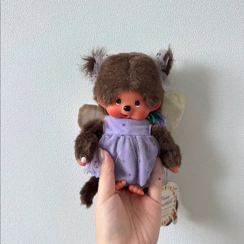[BUNJANG] Vintage Monchhichi Doll Purple Dress Version / 몬치치 퍼플원피스 고전