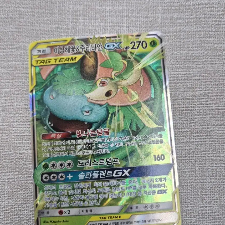 [BUNJANG] Venusaur &amp; Eldegoss GX Tag Team Trading Card / 이상해꽃&amp;주리비얀 Gx 태그팀