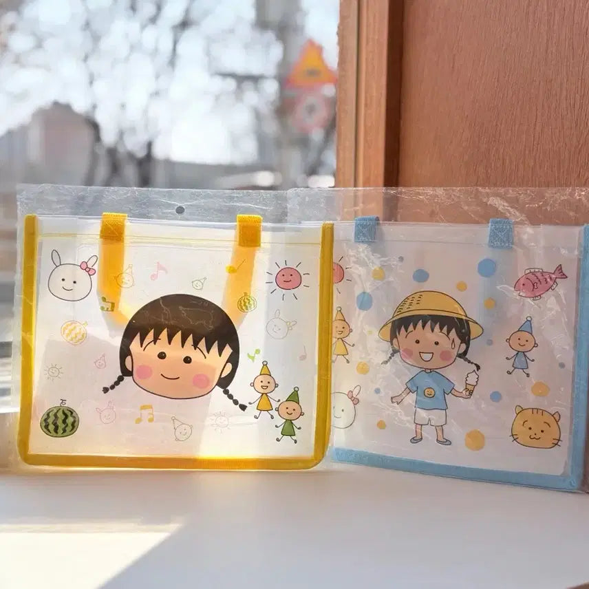 [BUNJANG] Sakura Momoko Chibi Maruko-chan x Kirin Collaboration Clear Bag (Set of 2) / 일본 사쿠라 모모코 치비 마루코짱 x기린 클리어 백 2종